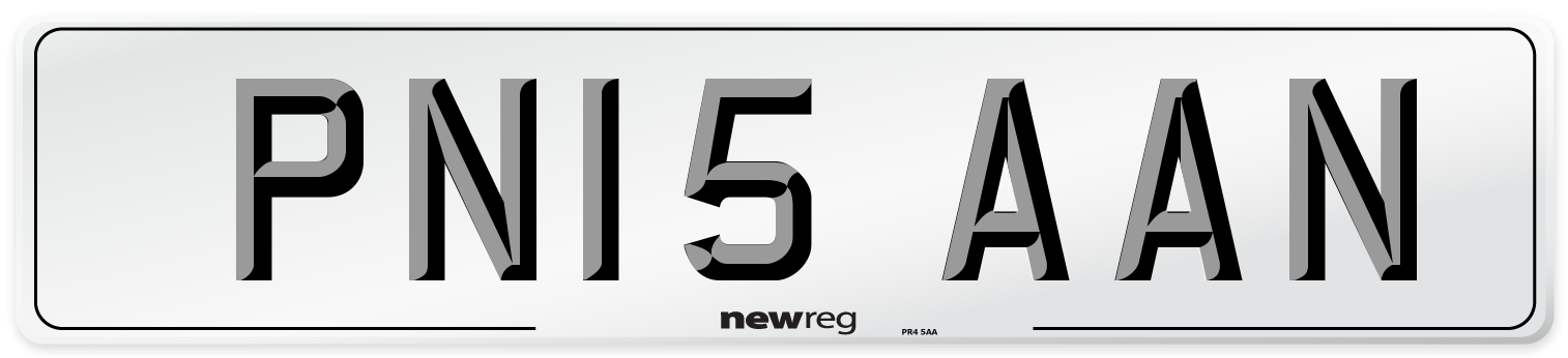 PN15 AAN Number Plate from New Reg